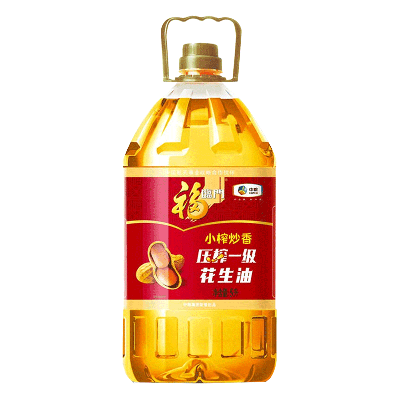 福临门小榨炒香压榨花生油5L/桶图片