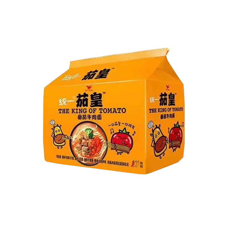 统一茄皇鸡蛋面牛肉面散装泡面方便面 126克*5包-MS