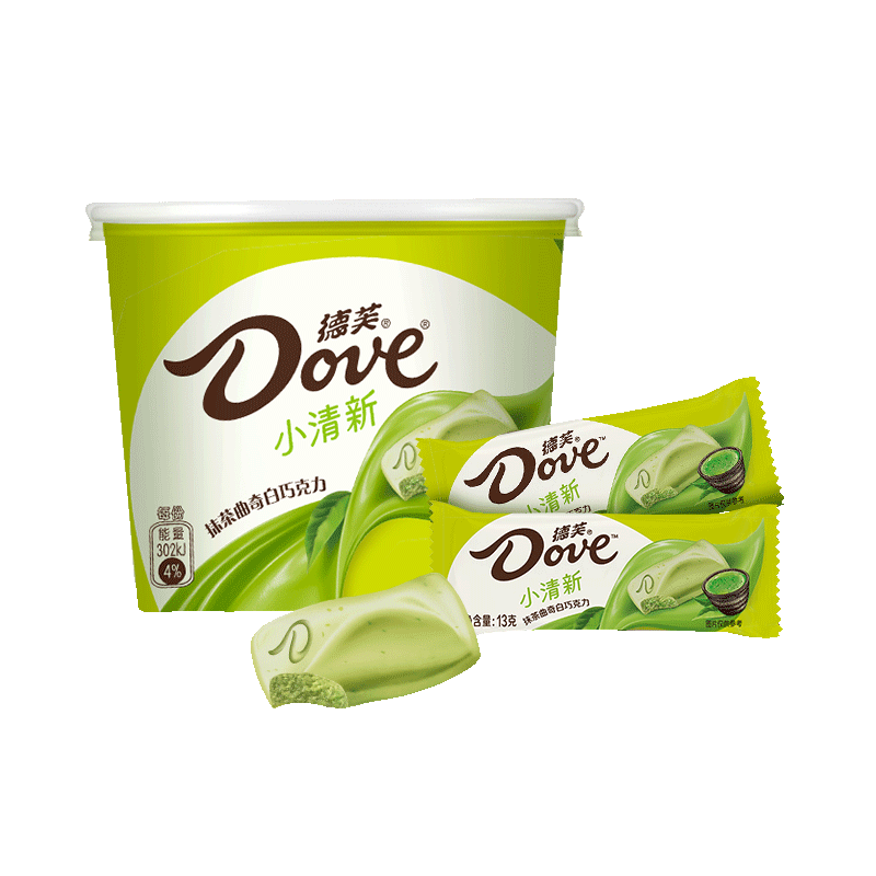 德芙小清新碗装清新抹茶曲奇白巧 234g*1碗【qyg】