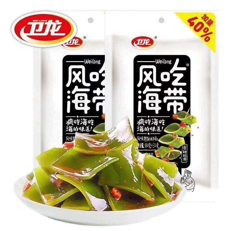 【U先试用】卫龙风吃海带香辣味 风吃海带香辣味【约20g*6包】图片