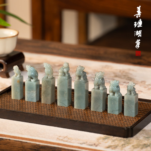 善琏湖笔孤品天青石收藏印章