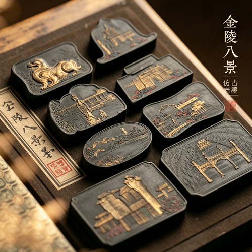 善琏湖笔非遗手工收藏墨条套装