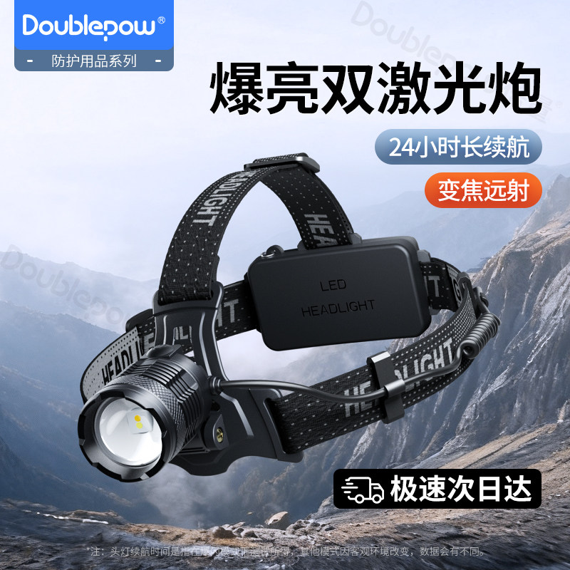 头灯2025新款强光超亮头戴式户外登山钓鱼专用充电式照明灯强续航