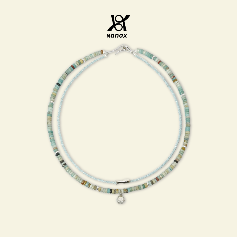 NanaX青椰海盐项链天然花珠