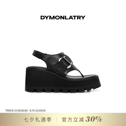 DYMONLATYR厚底松糕鞋夹脚凉鞋