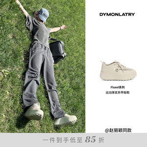 赵丽颖同款DYMONLATRY 2025新款休闲鞋系带网纱运动鞋松糕厚底鞋