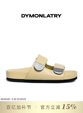 DYMONLATRY 2025新品女士外穿拖鞋透气凉鞋金属装饰休闲鞋