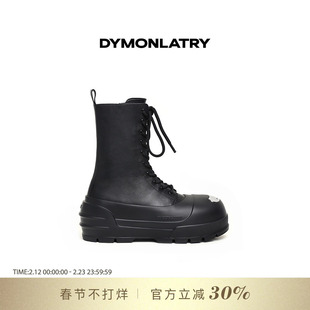 DYMONLATRY女士厚底马丁靴 机能金属装饰松糕靴子