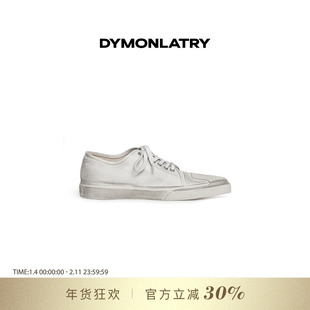 DYMONLATRY 2025女士尖头休闲板鞋 系带平底板鞋休闲单鞋脏脏鞋