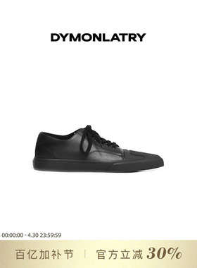 DYMONLATRY 2025设计师新款女士休闲板鞋 未来尖头系带牛皮板鞋