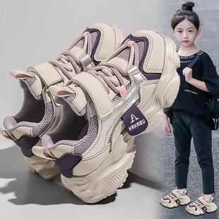 女童运动鞋透气春秋2026新款耐脏儿童老爹鞋跑步加绒保暖冬季小孩