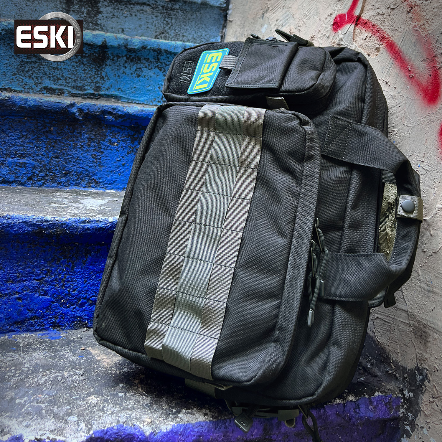 ESKI爱斯多功能勤务包战术双肩包户外公文包斜跨装备包电脑包