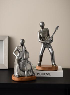 现代创意抽象艺术人物摆件音乐客厅电视柜书房家居装饰品高级感