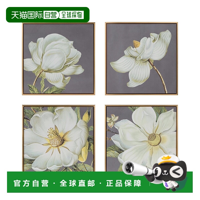 自营 A&B Home Set of 4 Blooming Florals Framed Wall Art Piec