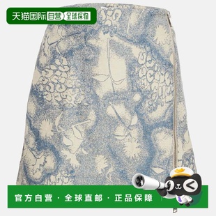 自营Ganni Sliver Lake Blue Jacquard Mini Skirt - blue 美国奥