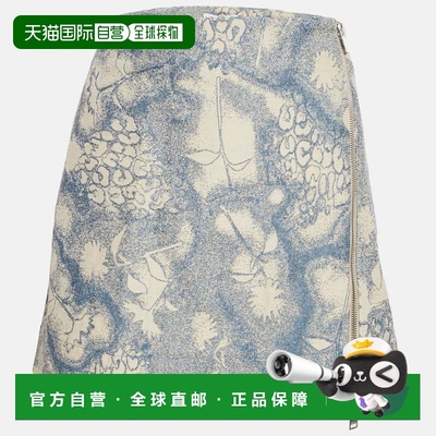 自营Ganni Sliver Lake Blue Jacquard Mini Skirt - blue 美国奥