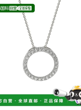 自营 Suzy Levian 14K 白金 .50 克拉钻石圆形吊坠 - 白色 美国奥