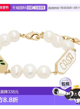 1h可退 香港直邮潮奢 Casablanca 男士 金色 & 白色 Laurel Pearl