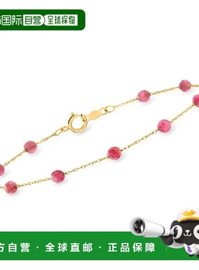 自营 RS Pure by Ross-Simons 粉色电气石珠站手链 14kt 黄金 - 8