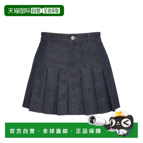 自营a.p.c.Deep Indigo Front Pleated Miniskirt - grey 美国奥