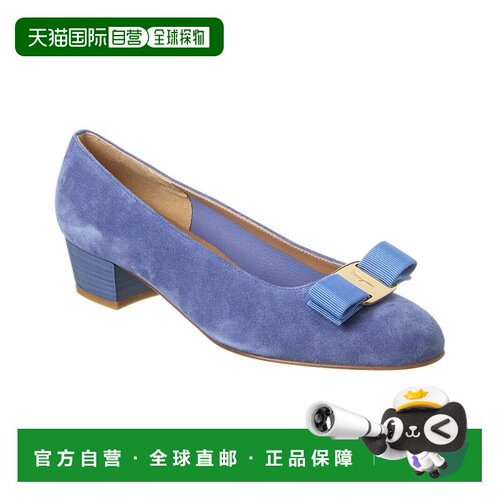 自营salvatore ferragamoFerragamo Stick麂皮高跟鞋-蓝色 美国奥