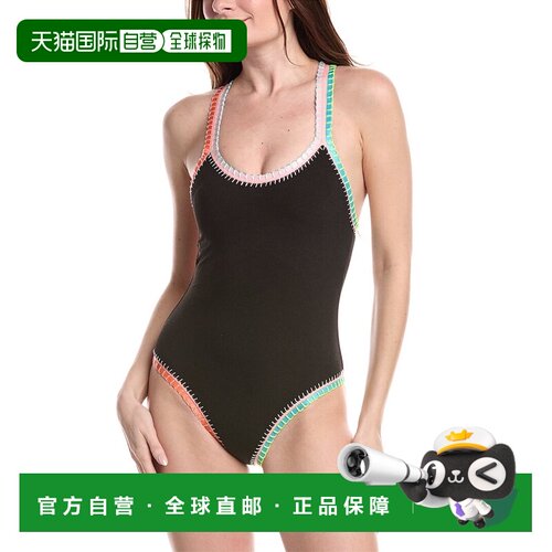 自营PQ Swim Crochet Trim One-Piece - Black 美国奥莱直发泳衣