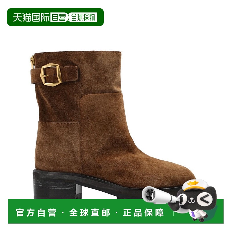 自营jimmy chooAnkle Boots With Rounded Toe And Heel - black
