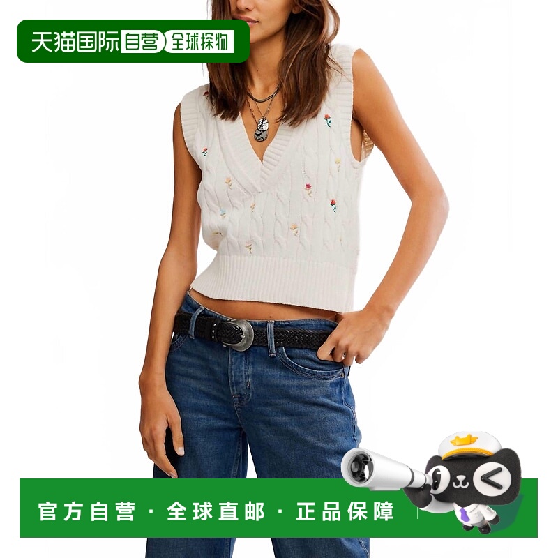 自营free peoplePlumeria Floral Vest In Optic White Combo - o