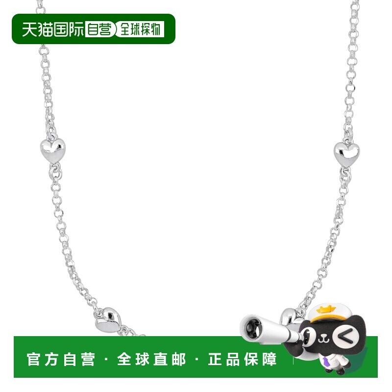 自营925 纯银钻石切割 Rolo 链上的 Mimi & Max 四心吊饰站式项链