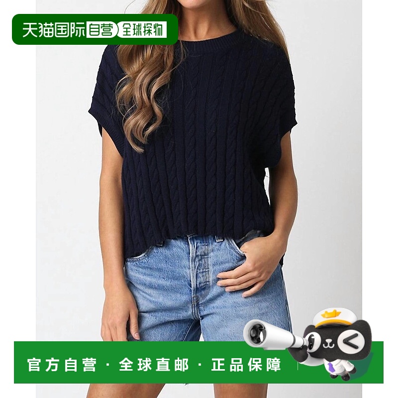 自营olivaceousAlina Knit Top In Dark Navy - dark navy 美国奥