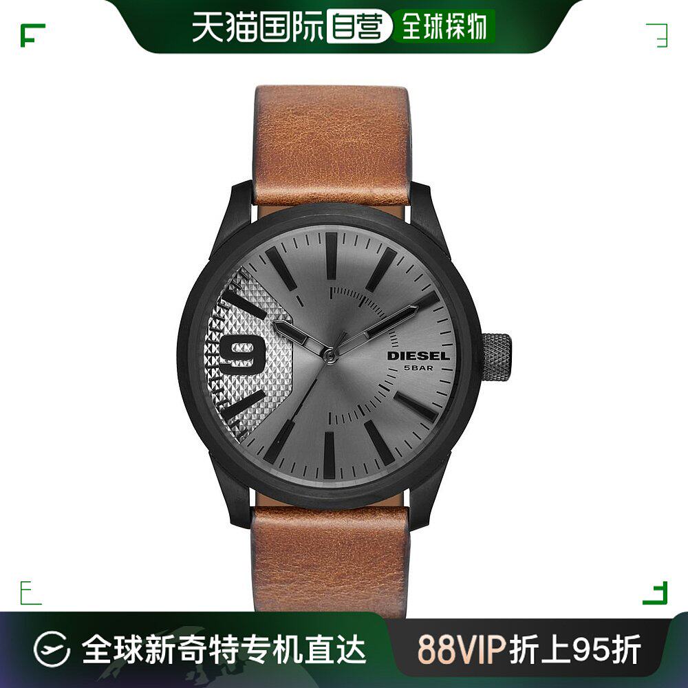美国直邮diesel 通用休闲手表 迪赛表盘石英青铜数字棕色