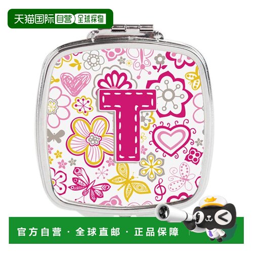 自营Carolines Treasures CJ2005-TSCM 字母 T 花蝴蝶粉色小正品