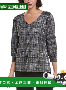 自营Premise V-Neck Drop Needle Top - blue 美国奥莱直发上衣