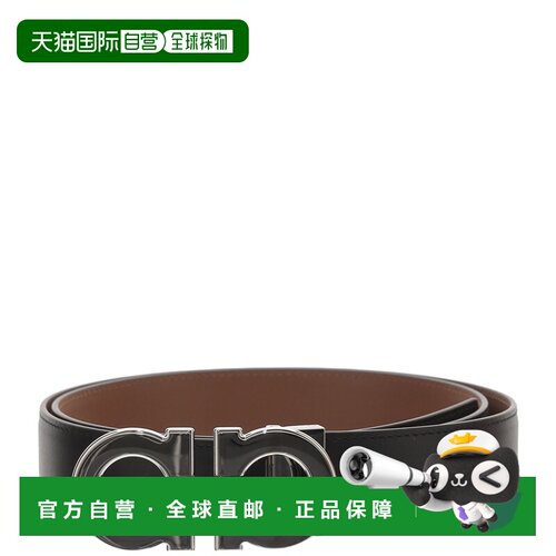 自营salvatore ferragamo黑色双钩可reversible皮带-灰色 美国奥