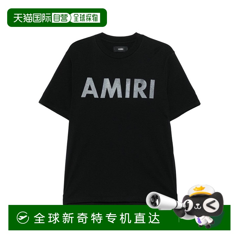 自营 amiri大胆图案印花黑色圆领T恤-黑色 【美国奥莱】直发