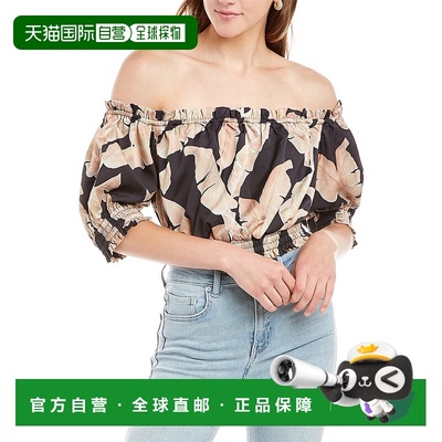 自营 Keepsake Beam Crop Top Black 美国奥莱直发女装泡泡袖上衣