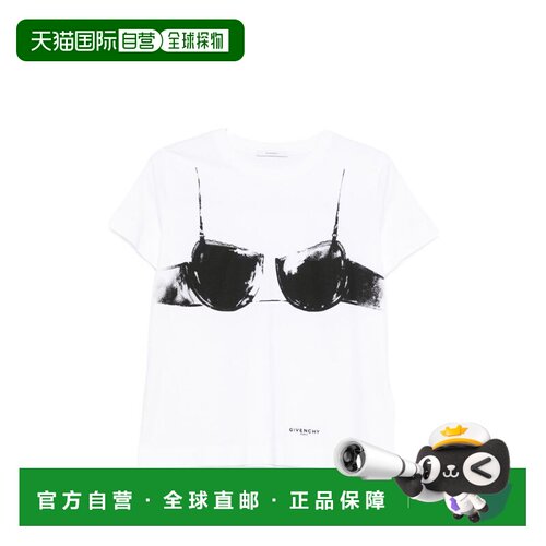 自营givenchy短袖图案印花上衣，四方形合身-白色 美国奥莱直发