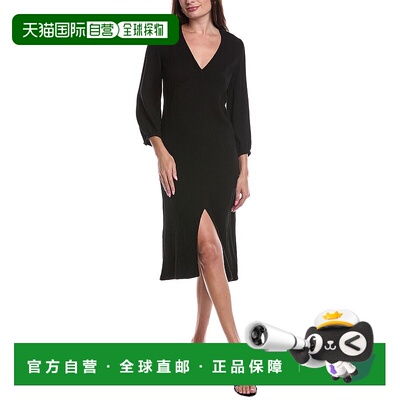 自营 Nation LTD Olpa Ballon袖V领迷笛裙-黑色 美国奥莱直发