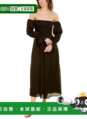 自营 Ash & Eden Saira 中长连衣裙 - 黑色 美国奥莱直发