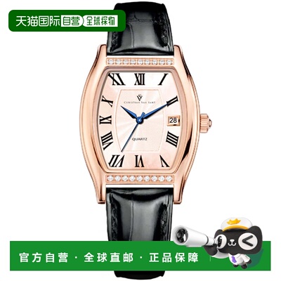 自营Christian Van Sant Women's Gemma Rose gold Square 34mm -