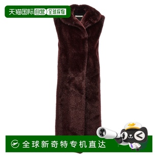 lorenzo serafini長(zhǎng)人造毛皮背心 philosophy 酒紅色 美 自營(yíng)