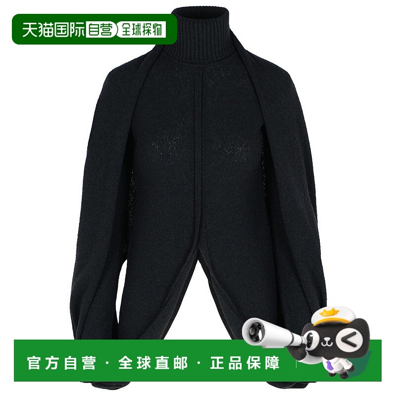 自营sportmaxAdepto' Black Virgin Wool Blend High Neck Sweate