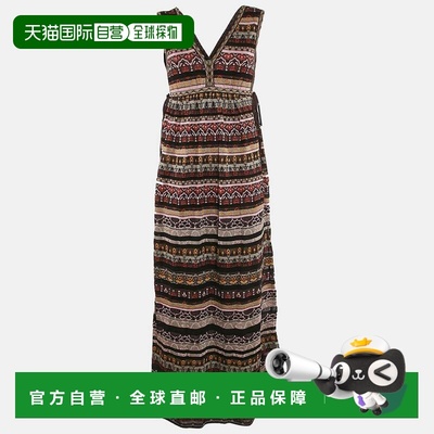 自营M Missoni Black/pink Stripe Lurex Knit Sleeveless Maxi D