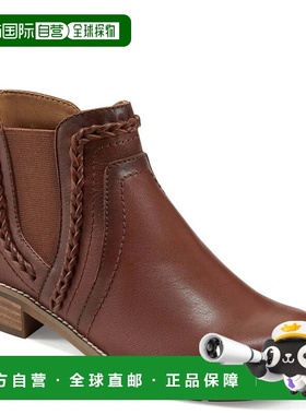 自营Earth Nika Booties Women's Dark Natural Leather Stacked