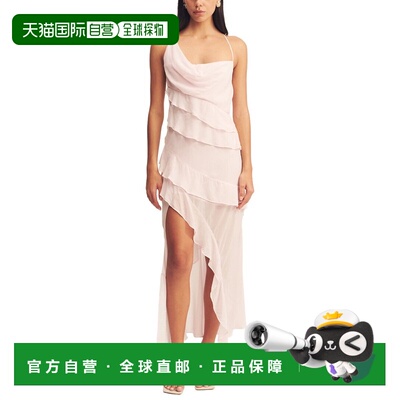 自营Shona Joy Amina Asymmetrical Ruffle Maxi Dress - pink 美