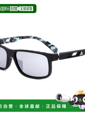 自营 adidas阿迪达斯男士58毫米哑光黑色太阳镜-哑光黑色 美国奥