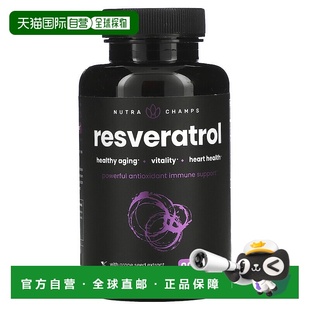 香港直邮NutraChamps,白藜芦醇，60 粒素食胶囊维生素活力
