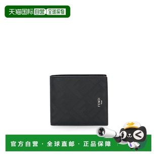 香港直邮潮奢 FF图案双折钱包 Fendi 男士 7M0169AJF 芬迪 1h可退
