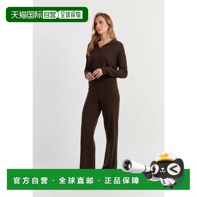 自营chinti & parkerChocolate Wool-Cashmere Wide-Leg Track Pa