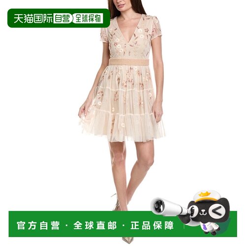 自营Adrianna Papell Cap Sleeve Pearly Sequin Cocktail Dress